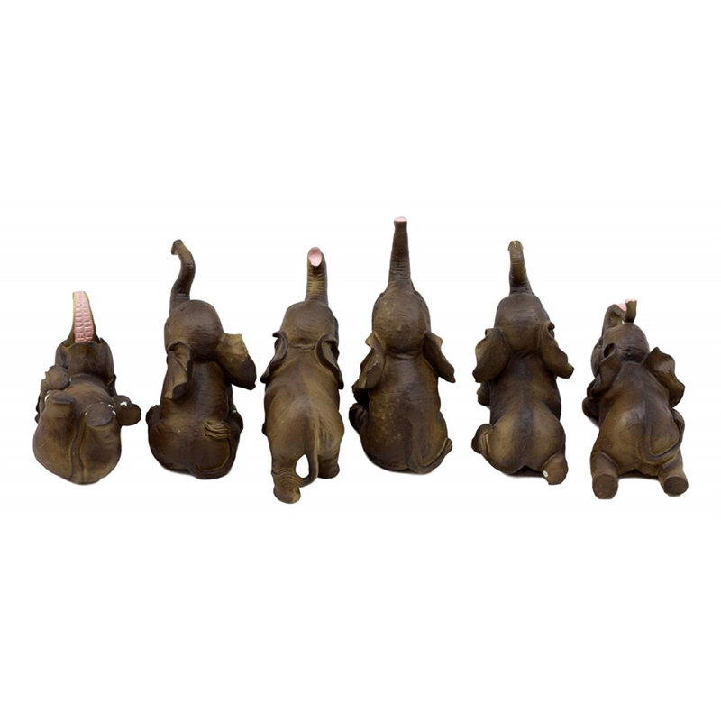Ensemble de 6 figurines d'éléphant mignonnes fantaisistes Fermont