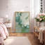 Doux vert bleu, œuvre d'art abstraite, photos de salon serein, impression sur toile encadrée-126545394-126545395