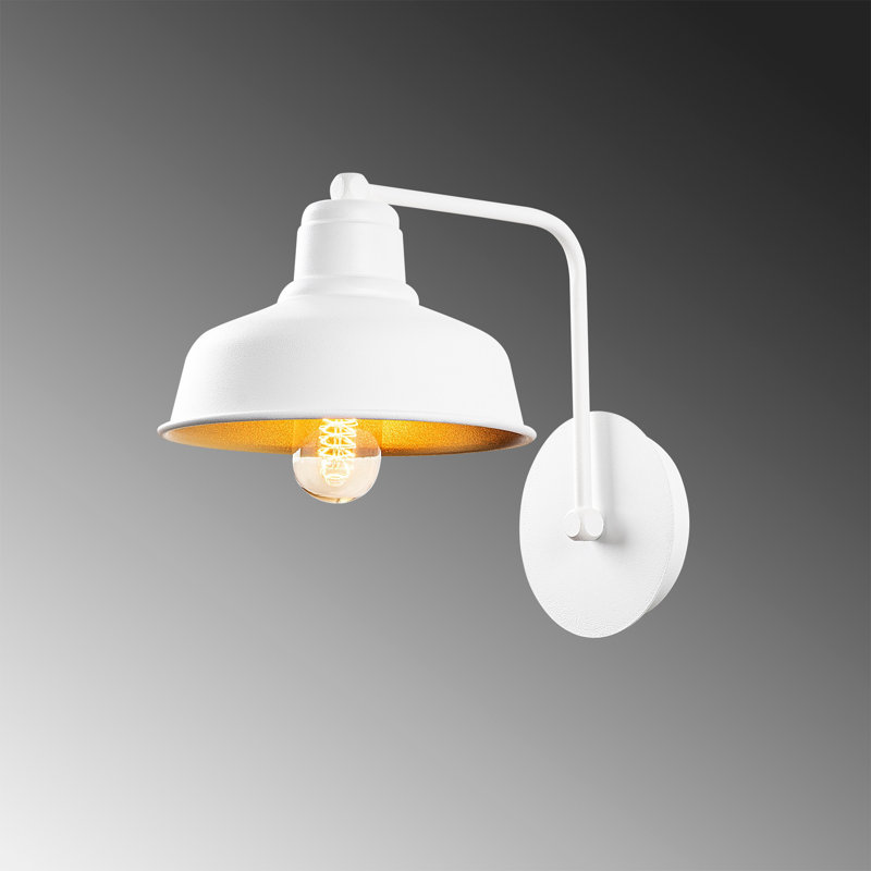 Scandinavian Style Wall Lamp, Metal Body, 7.5 x 10.6 x 9.4 inches | E27 Socket, Max 40W | Elegant White Finish | IP20 Rated for Indoor Use | Perfect for Living Room, Bedroom, or Office Décor