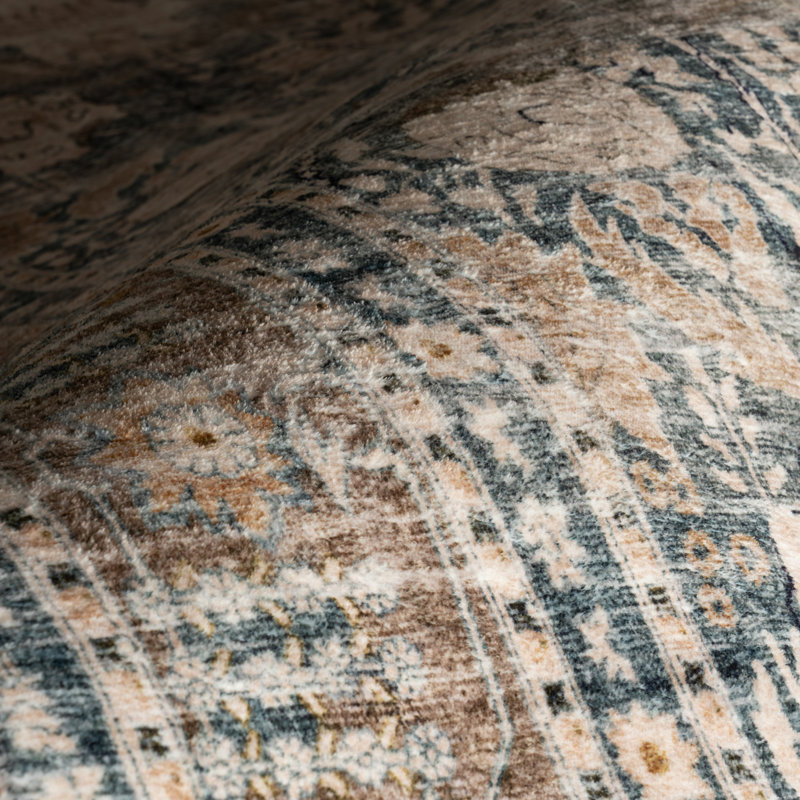 Romilly Bordered Traditional Washable Area Rug, Rectangle 5' x 8'