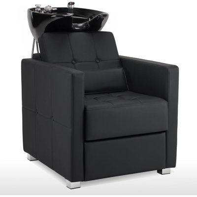 Adjustable Porcelain Ceramic Hair Wash Bowl, Vacuum Breaker, Shampoo Chair and Bowl Unit for Salon