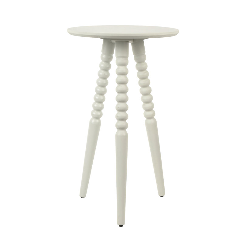 Silverwood Allison Compact Round Accent Table With Turned Legs, Sea Glass, Green