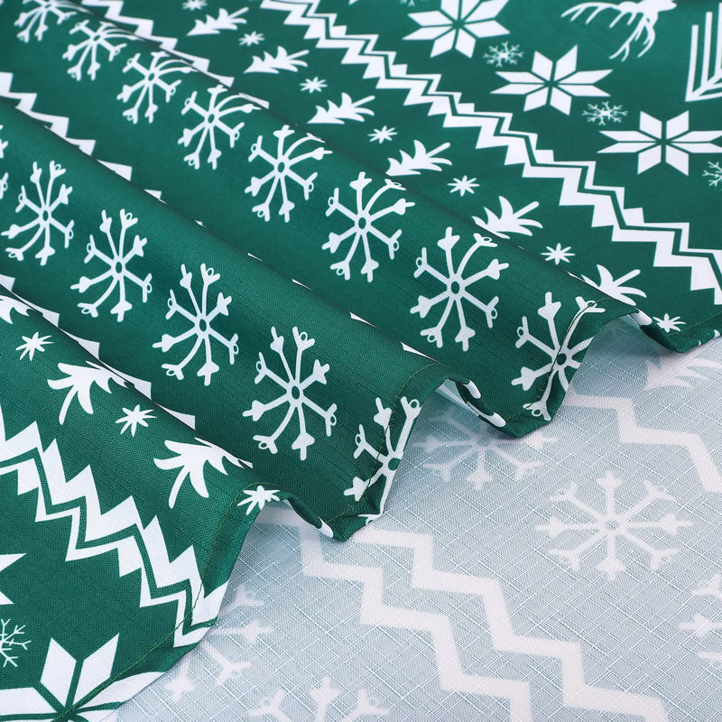 Waterproof Christmas Tablecloth with Snowflake & Reindeer Print | Stain-Resistant Easy-Clean Cover for Holiday Dining, Kitchen & Parties