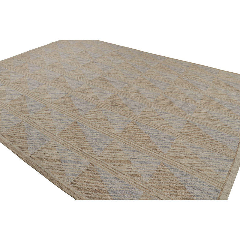 Scandianvain Flatweave Kilim Wool Geometric Area Rug, Rectangle 9' x 12'