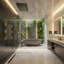Douche thermostatique à DEL Bergamo Gela avec cascade et jets multifonction-71198834-71198835