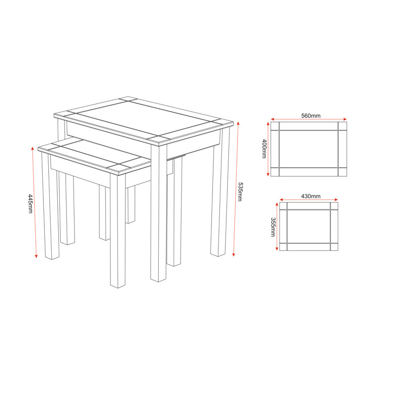 Tetteh 2 Piece Nest of Tables