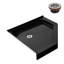 Base de douche 36 po x 36 po en acrylique noir brillant avec bonde de coin, bonde incluse-114639265