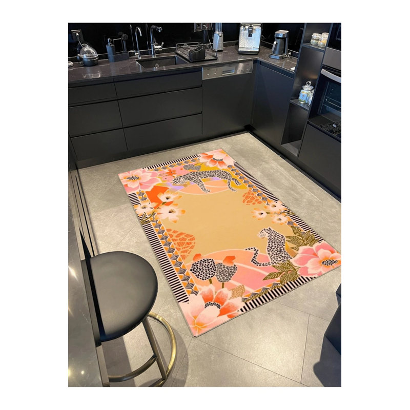 Tapis intérieur / extérieur jaune Zehra, Rectangle 4' x 6'