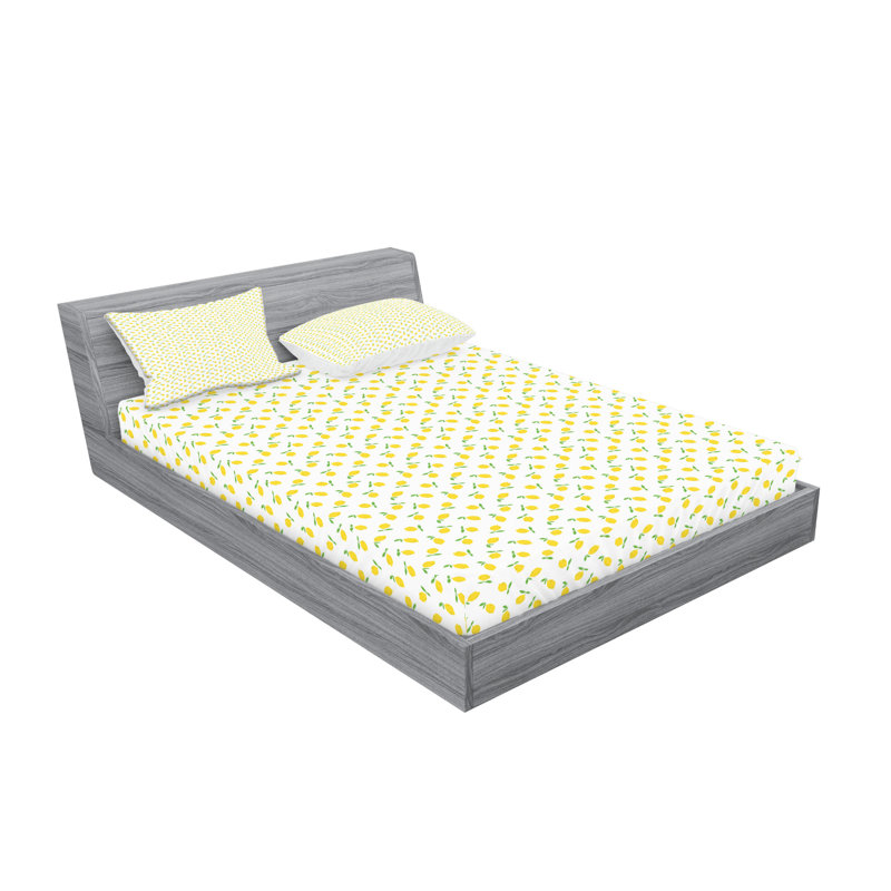 Drap-housse et coussin décoratif Ambesonne citron moutarde vert lime, Ensemble de draps pour très grand lit californien