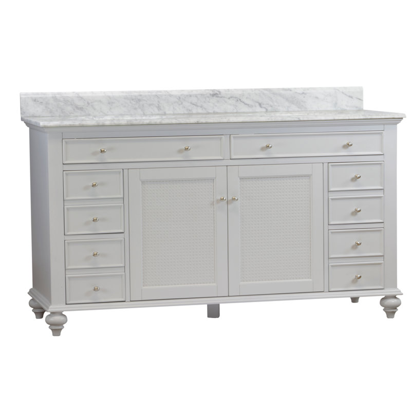 Ensemble de meuble-lavabo de salle de bain double 60 po Chauvigny, Gris