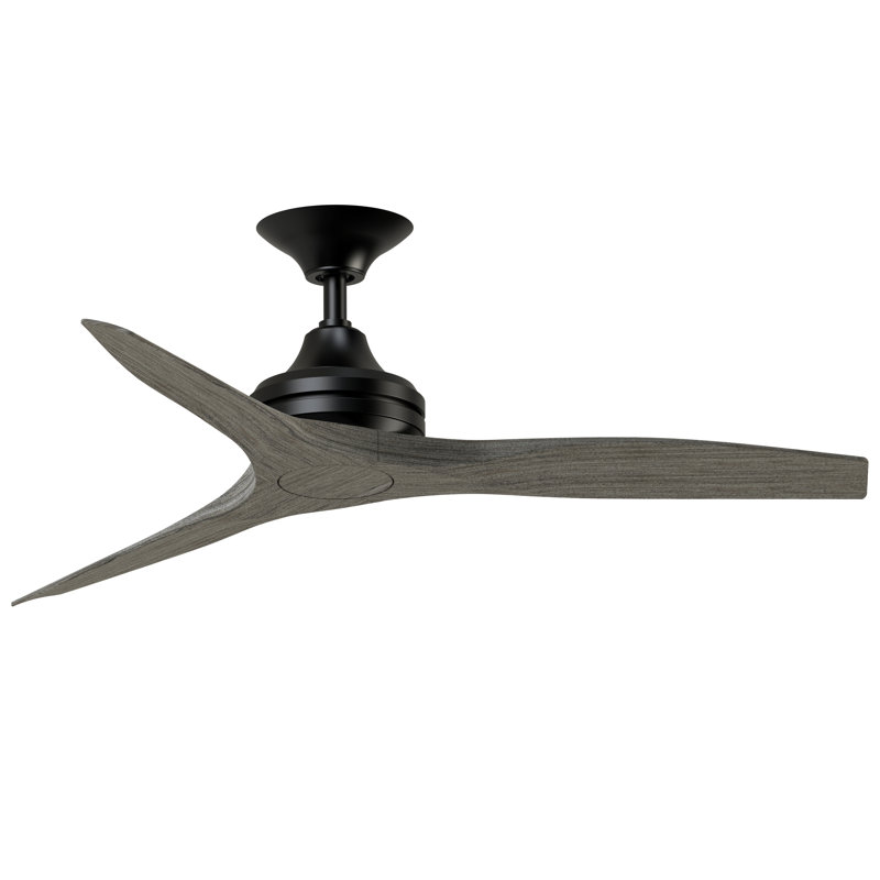 Spitfire 48 inch Indoor/Outdoor Ceiling Fan - Black with Weathered Wood Blades, Black, Weathered Wood
