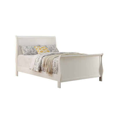 Grand lit contemporain avec tête de lit et contreplaqué de taille blanche