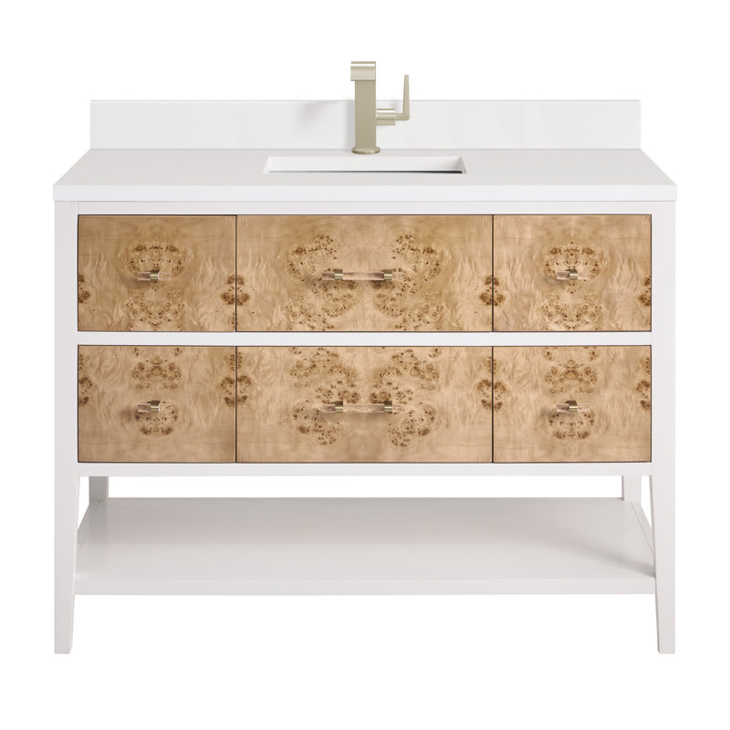 Ensemble de meuble-lavabo simple 48 po Olena, Monotrou, White Zeus 