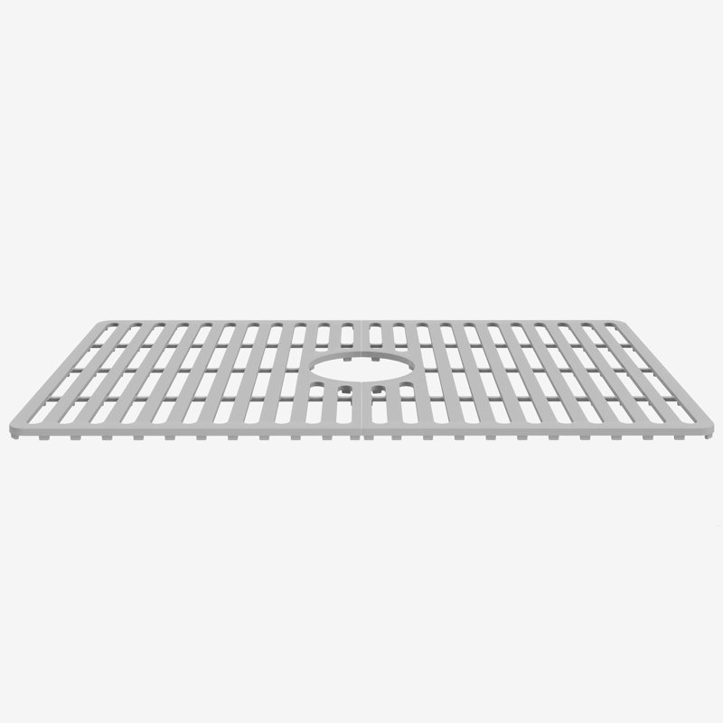 Évier vasque rectangulaire en silicone avec grille en silicone et robinet en silicone, Gris