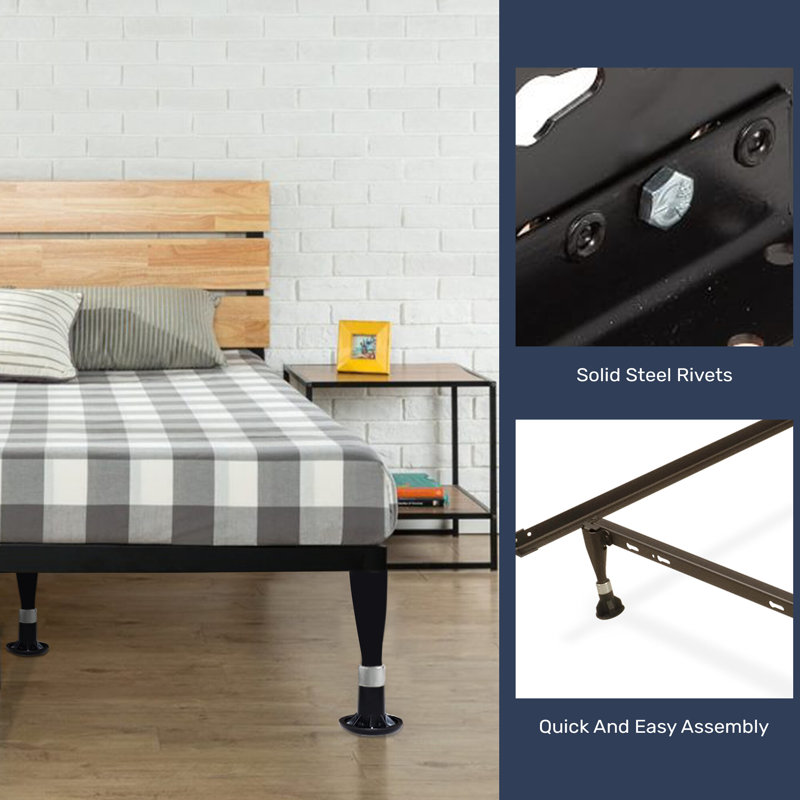 Pomona Advanced Bed Frame with Steel Rivets, Queen