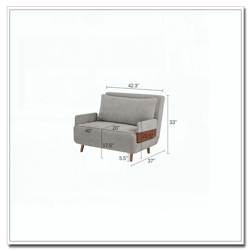 Fauteuil d'appoint rembourré convertible, Gris