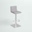 Tabouret de bar rotatif à hauteur ajustable avec base piédestal en acier inoxydable brossé Bjorn-50331852-92442817