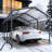 10X15 Ft Heavy Duty Carport With Extra Support Pole, Metal Carport With Uv Protection, Waterproof Performance, Wind Resistance, Car Canopy Outdoor For Cars, Boats, Pickup Truck, Tractor