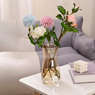 8 Inch Tall Modern Irised Crystal Clear Glass Flower Vase, Suitable For Centerpieces, Home And Desk Decoration, Ideal As A Gift For Birthdays, Weddings And Housewarmings