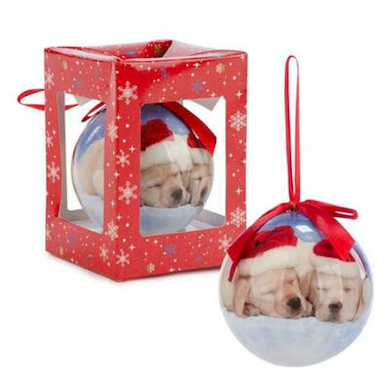 Ornement boule chiots endormis