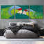 «Lilac Crowned Amazons» par Tim Marsh, art mural en verre acrylique, 3 pièces, 108 po x 36 po-102067583