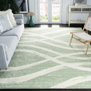 Shelva Abstract Beige/Green Area Rug 8. x 10