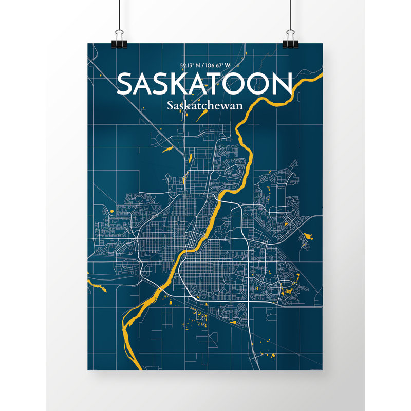 " Saskatoon City Map ", 27.6" H x 19.7" W