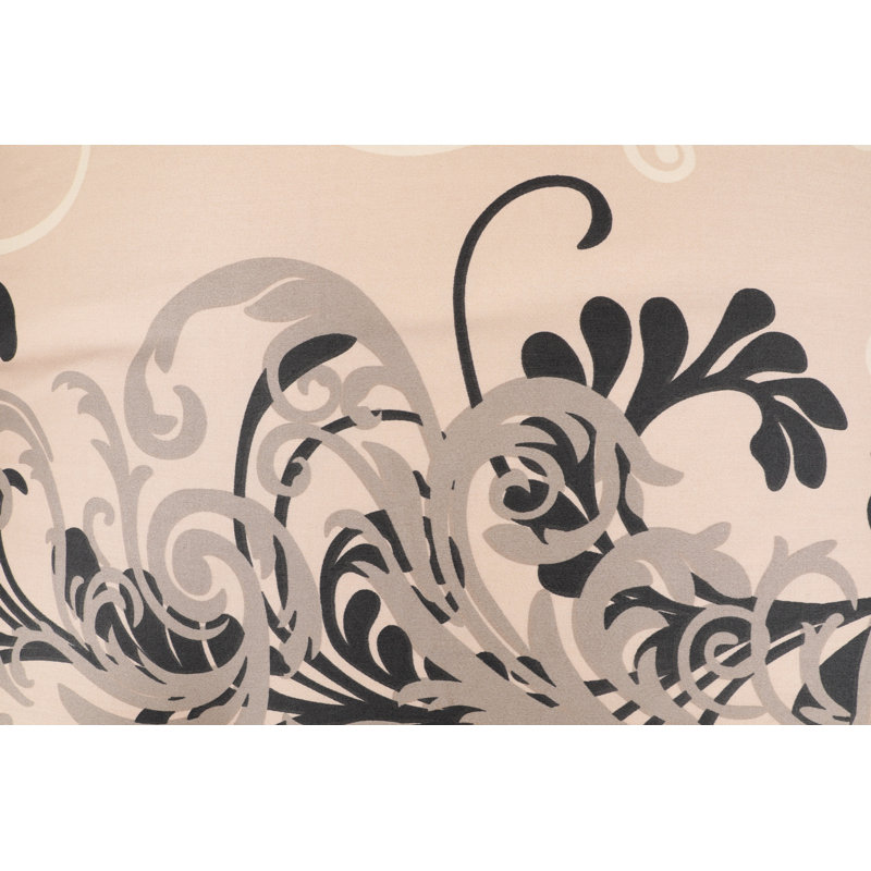 Cotton Satin Floral Duvet Cover, Queen Duvet Cover + 2 Shams
