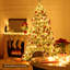 Arbre de Noël vert pin floqué / givré avec lumières DEL-1197911000