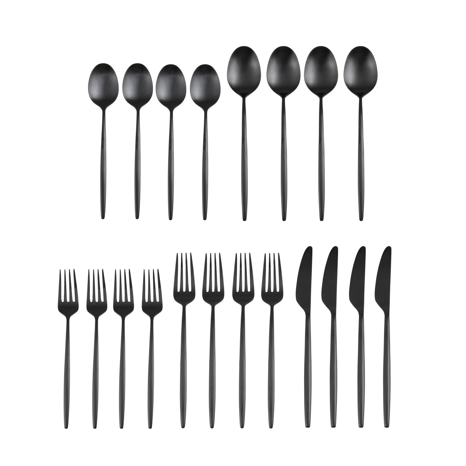 Barrona Stainless Steel Flatware, Black