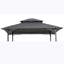 Housse de remplacement pour pavillon de jardin 8 x 5 pi - Toit de tente de barbecue à deux niveaux bloquant le toit, imperméable, tissu protégé par un auvent gris, respirant, facile à assembler pour la plage