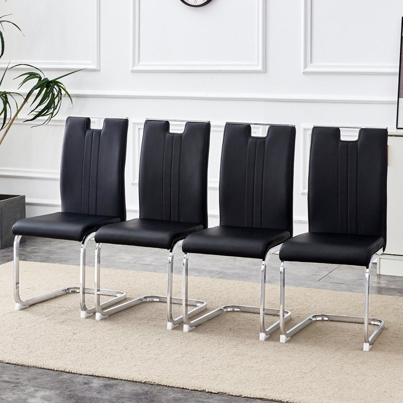 Chaise d'appoint (ensemble de 4), Noir, noir, noir, noir
