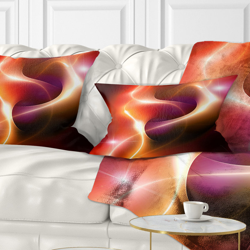 Motif abstrait fractal rouge chaud abstrait - Coussin décoratif imprimé abstrait