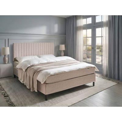 Upholstered Fabric Bed with Mattress