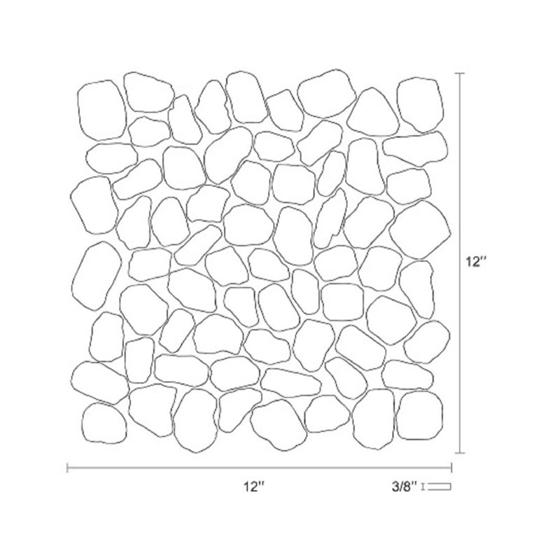 River Rock Snow Random Sized Marble Pebbles Mosaic Wall & Floor Tile, Canyon