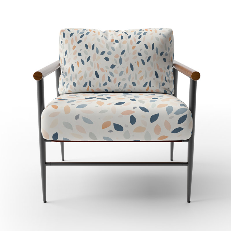 Chaise rembourrée Abstract, Bras ronds bruns
