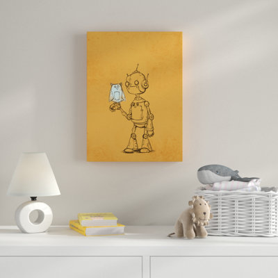 « robot hibou », art sur toile