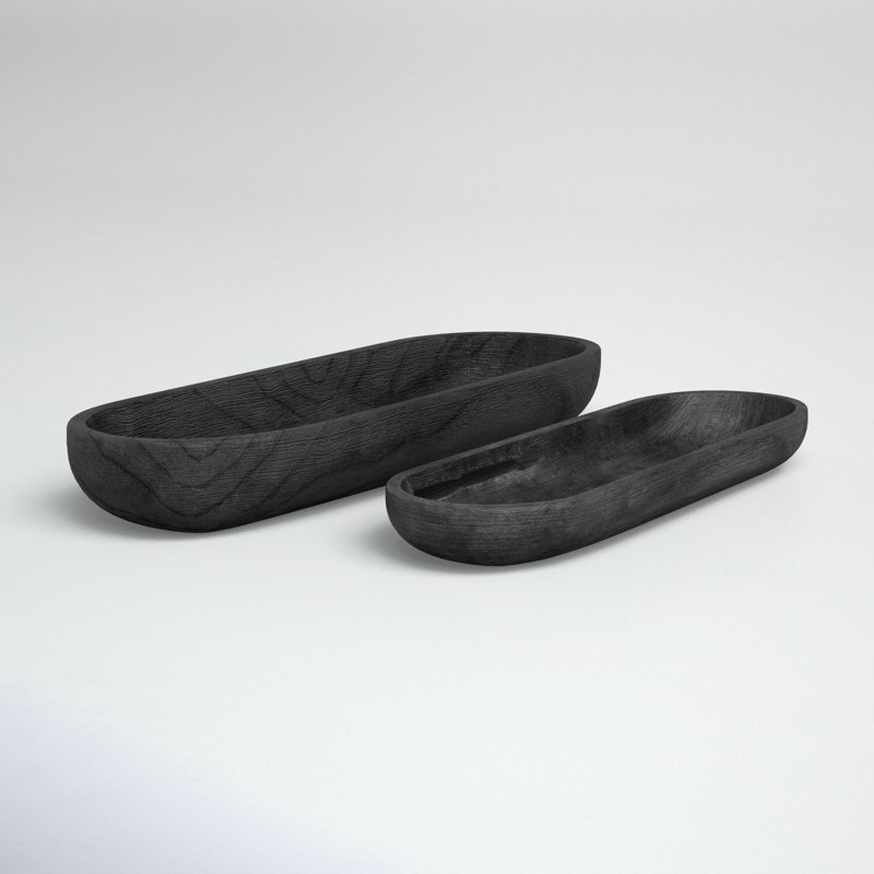 Coastal Decorative Wooden Plates, Black