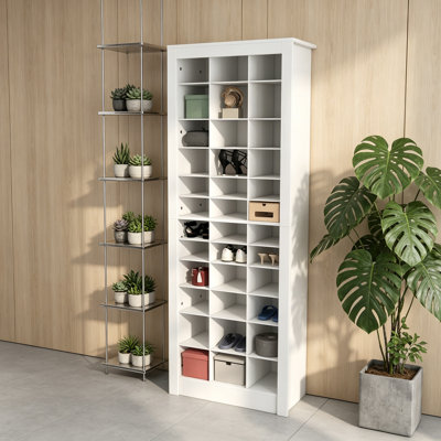 71" Tall Shoe Rack Storage Organizer, Narrow Shoe Cabinet For Entryway With Open Cubes For 36 Pairs