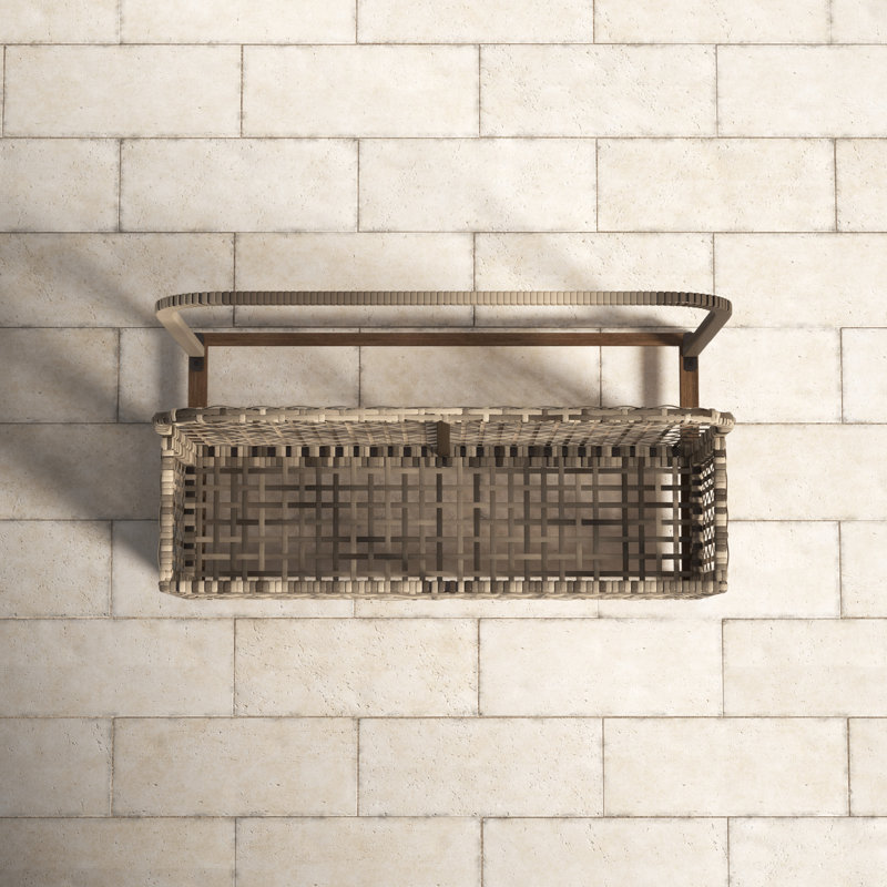 Birch Lane™ Broughton 43.5'' W 30 Gallons Water Resistant Metal Towel Valet with Wheels in Distressed Gray/Brown