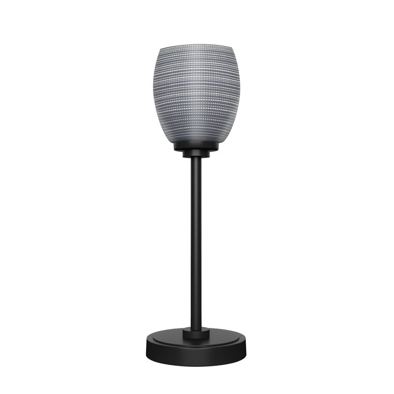 Lampe d'appoint Aneka montrée avec verre matriciel de 5 po, Gris, Granit foncé