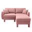 2 sièges en tissu rose avec des sièges distinctifs, de fabrication et confortables pour une détente quotidienne avec système de ressorts rembourrés-2109024639
