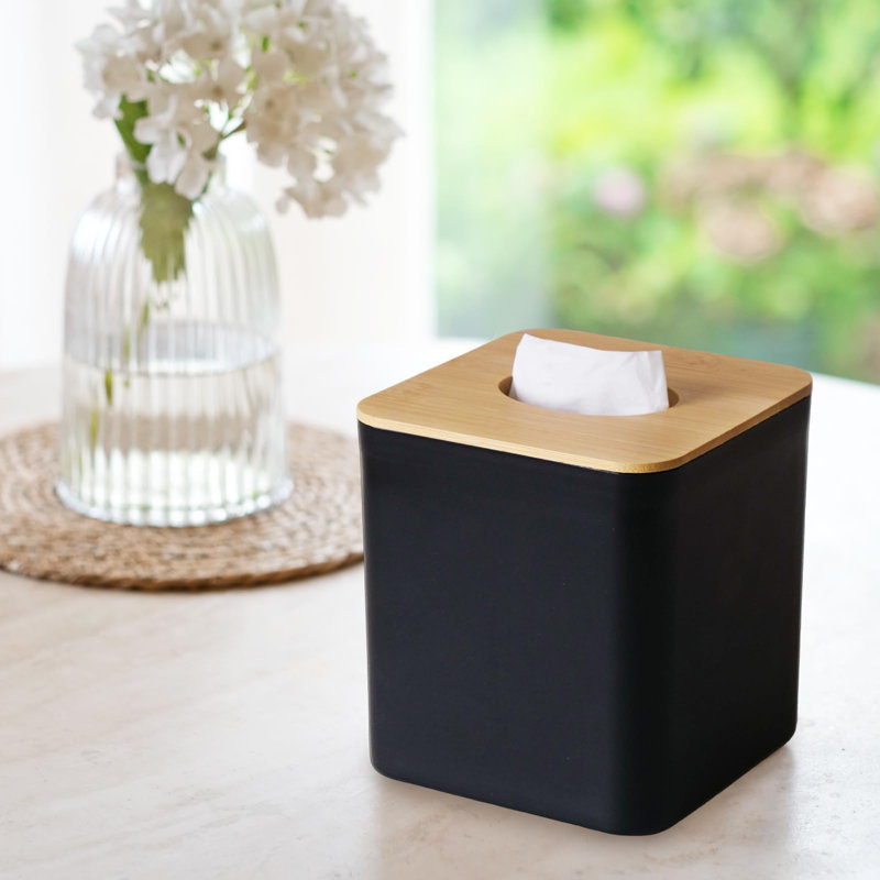 Tissue Box Cover Square, Black Tissue Box Holder