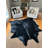 Solid Black Cowhide Rug