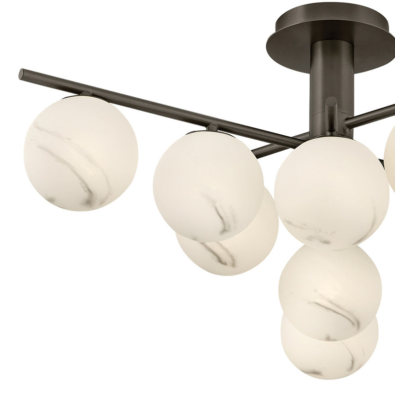 Selene 9 - Light Semi Flush Mount, Matte Black