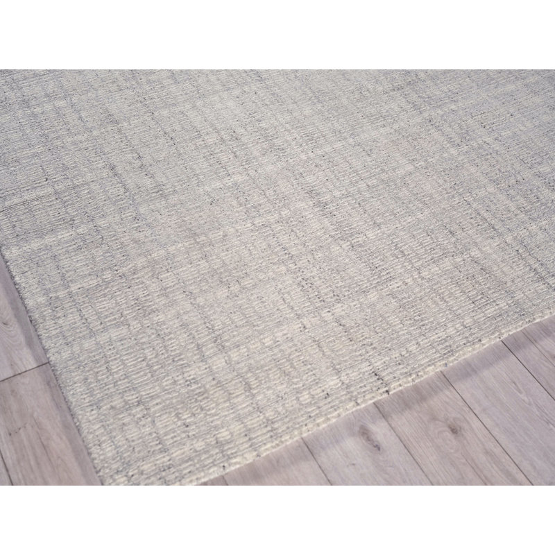 Ivory Hand-Knotted Wool Rectangular Area Rug 10' x 14'