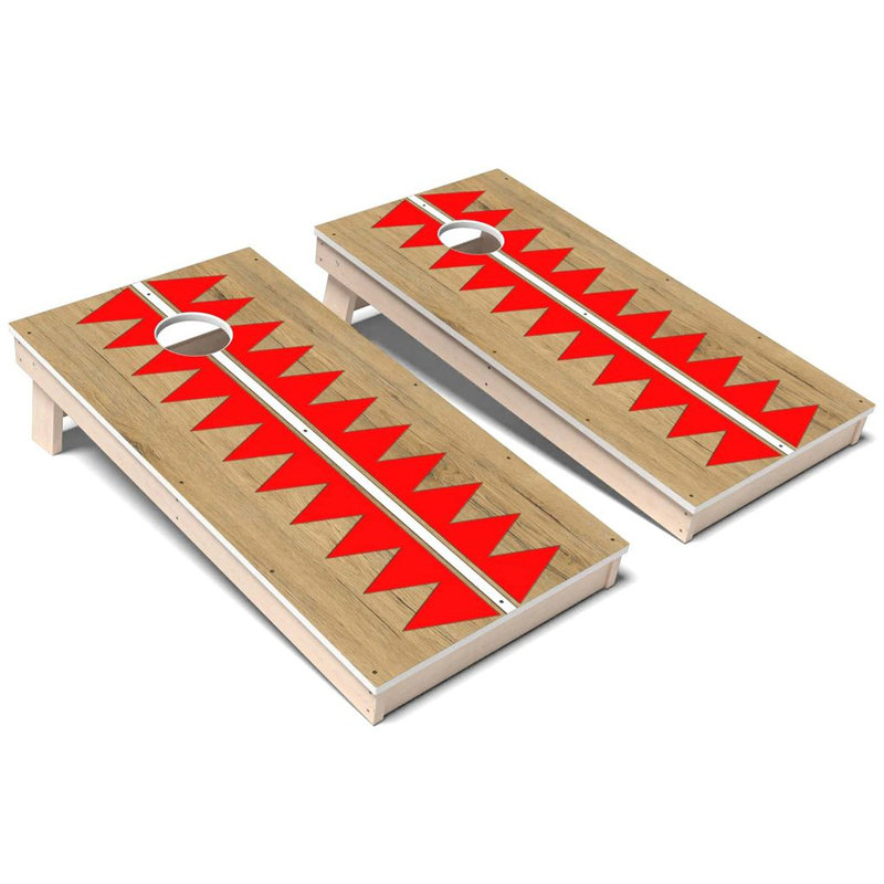 Flame Red Slice All-Weather Composite Cornhole Board Set, Add Case & Lights