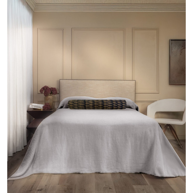 Couvre-lit gris en lin Reind - Queen, Ensemble de courtepointe grand