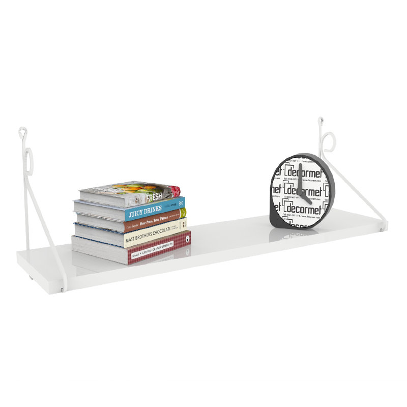 Tablette décorative Crisfield, Blanc brillant