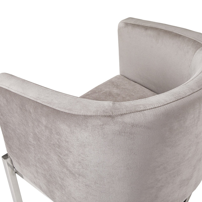 Fauteuil demi-tonneau Alleyton, Velours gris